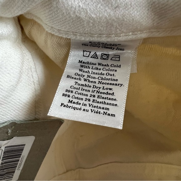 NEW Everlane The Curvy Cheeky Jean High Rise Bone White Size 23 Ankle - Picture 10 of 12